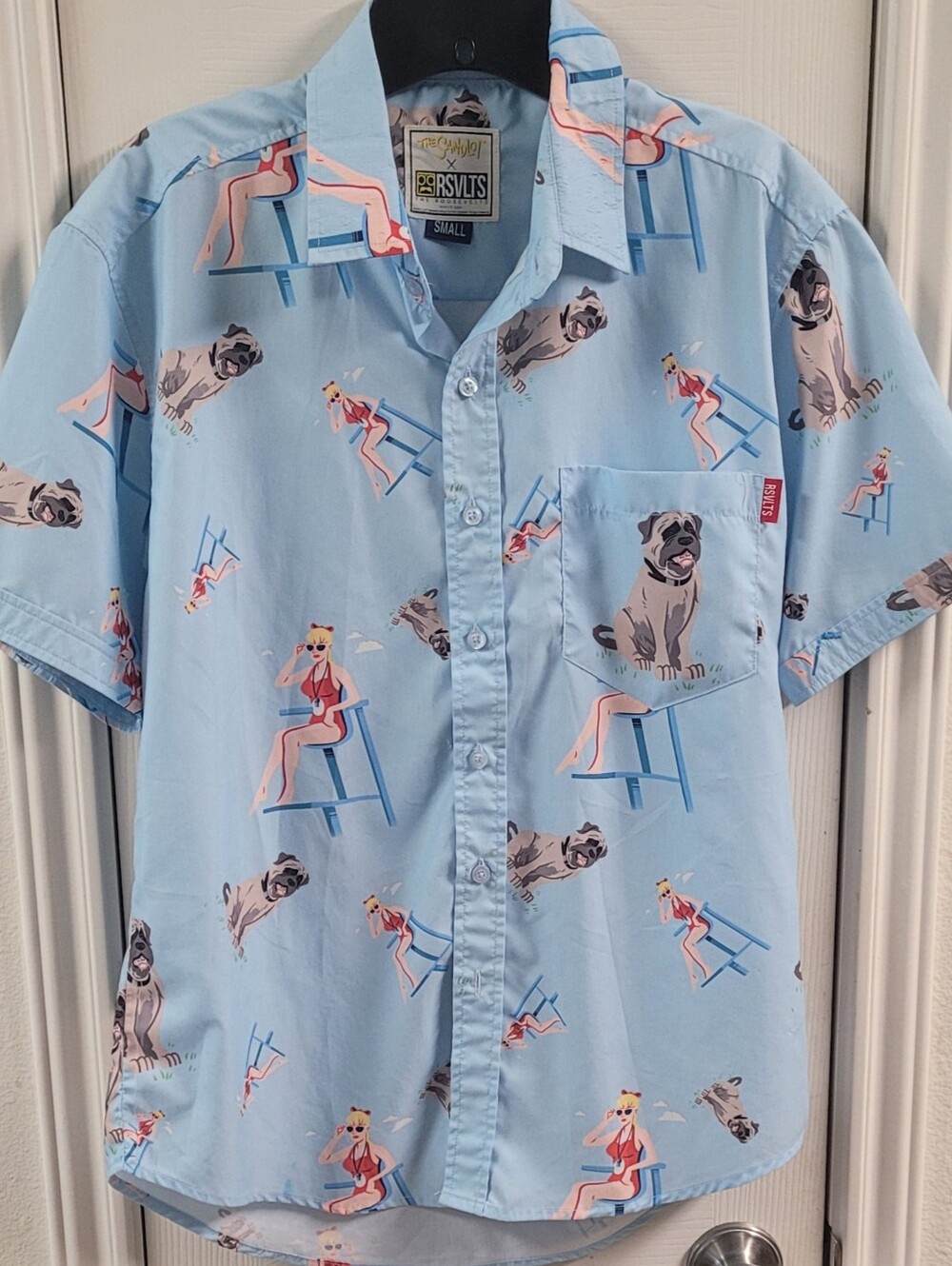 RSVLTS Men’s Light Blue Short-Sleeve Sandlot Button-Up Shirt